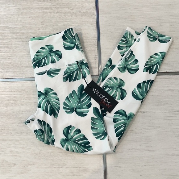 NWT Wildfox Luxe Legging Tropical Banana Leaves - Picture 10 of 10